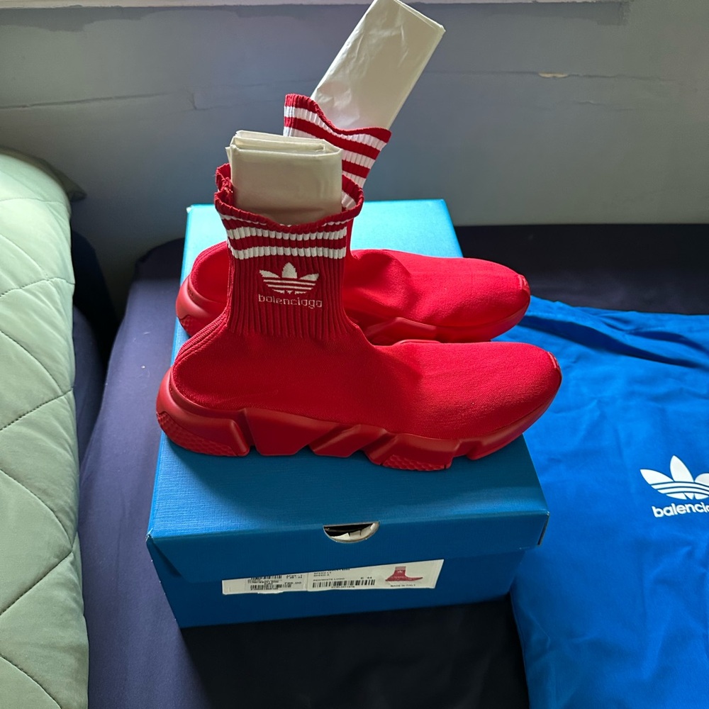 Balenciaga Red Athletic Shoes